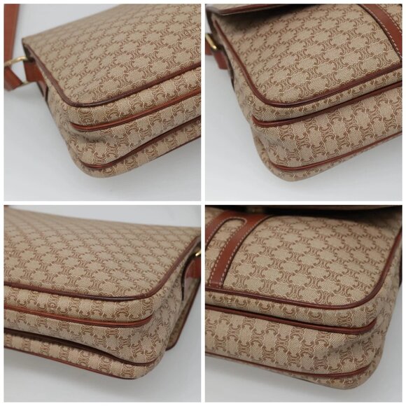 CELINE Macadam Canvas Shoulder Bag PVC Beige Gold Auth bs24047 - Picture 16 of 16